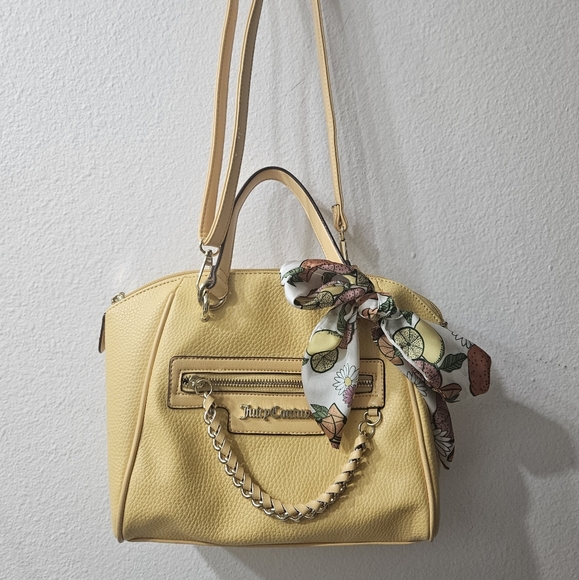 ✨️JUICY COUTURE YELLOW LEATHER ORIGINAL SATCHET PURSE✨️ OG JUICY COUTURE - Picture 6 of 11